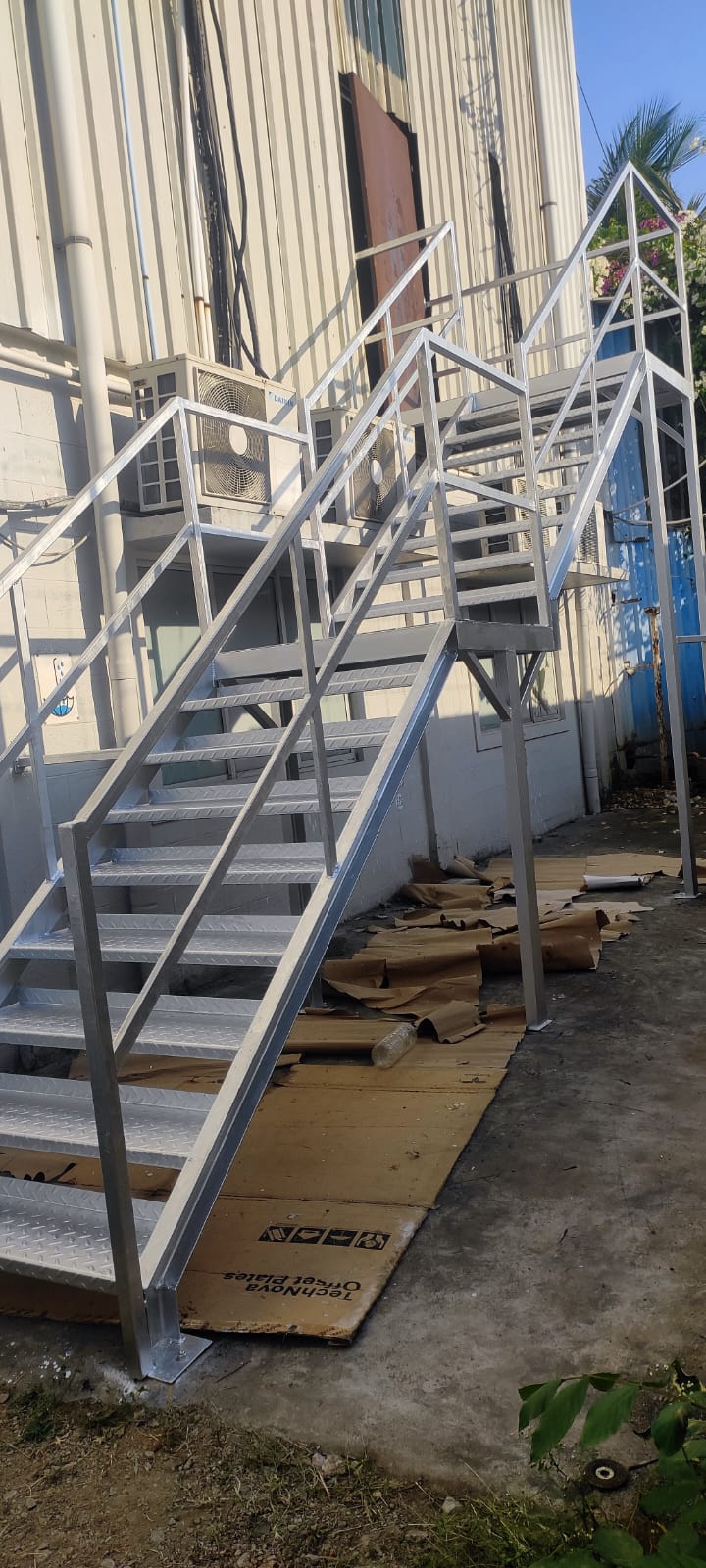Outdoor steel access staircase