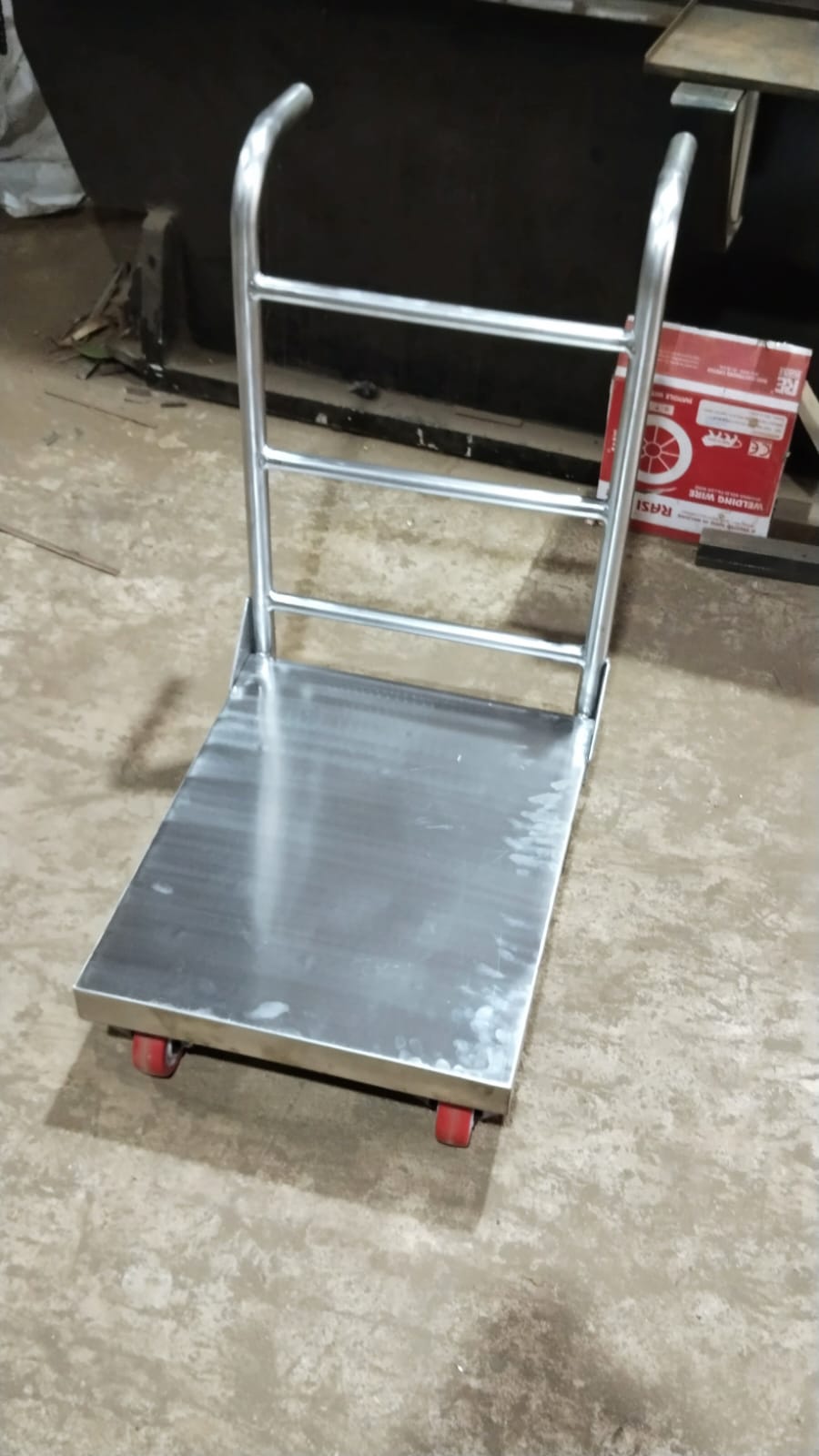 Stainless-steel platform trolley